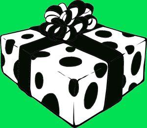 black and white wrapping paper for Christmas