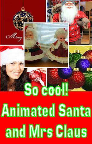 Animated Santa and Mrs Claus Figures