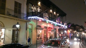 Christmas lights on bourbon Street