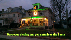 red white and green christmas lights